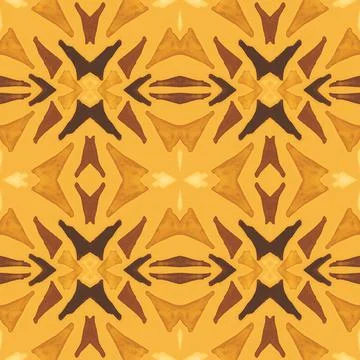 Seamless watercolor triangles pattern. Hand drawn geometric mosaic. Illustrazione stock
