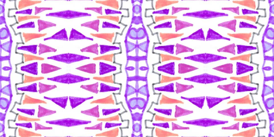 Seamless watercolor triangles pattern. Hand drawn geometric mosaic. Stock Illustration