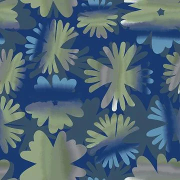 Seamless watercolour flowers pattern background , greeting card or fabric Stock Illustration