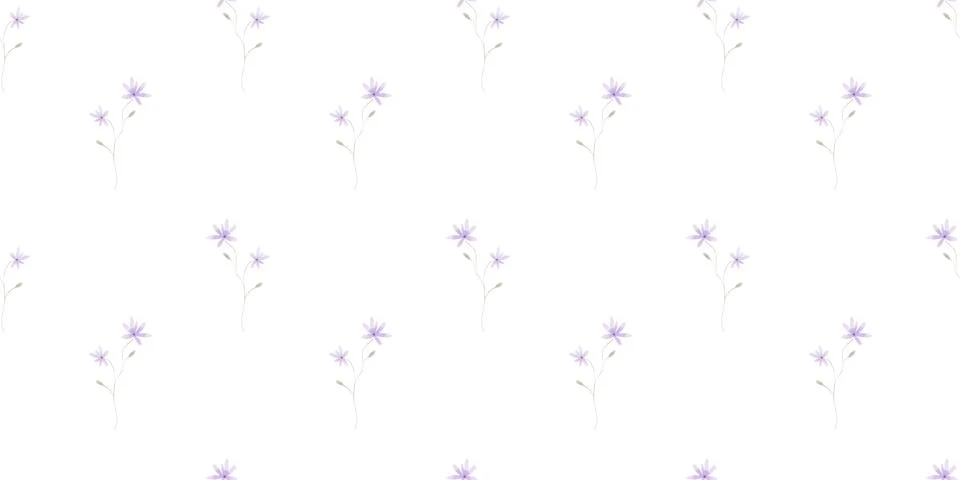 Seamless watercolour pattern with cute small spring flowers, perfect for nurs Stock Illustration