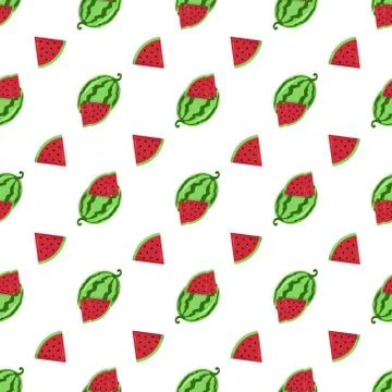 Seamless watermelon icon. Watermelon pattern for textile or background Stock Illustration