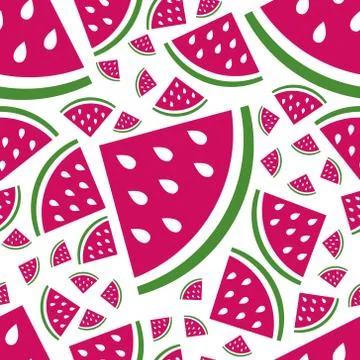 Seamless watermelon pattern Stock Illustration