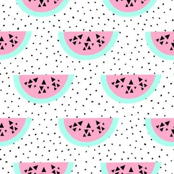 Seamless Watermelon Pattern Stock Illustration