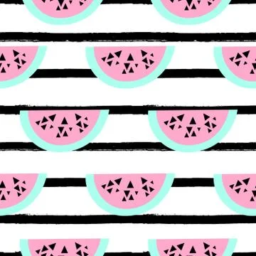 Seamless Watermelon Pattern Stock Illustration