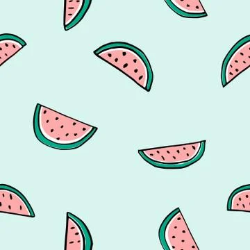 Seamless Watermelon Pattern Stock Illustration