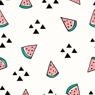 Seamless Watermelon Pattern Stock Illustration