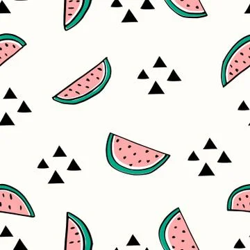 Seamless Watermelon Pattern Stock Illustration
