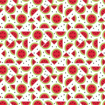 Seamless watermelon pattern Stock Illustration