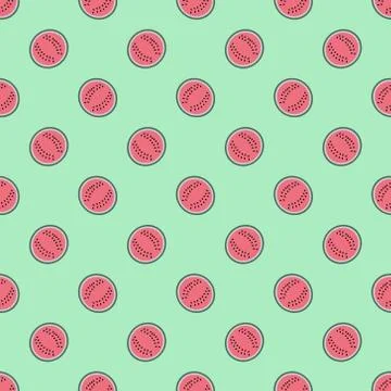 Seamless watermelon pattern Stock Illustration