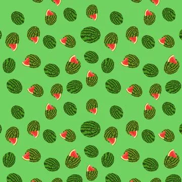 Seamless Watermelon Pattern Stock Illustration