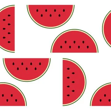 Seamless Watermelon slice pattern Stock Illustration