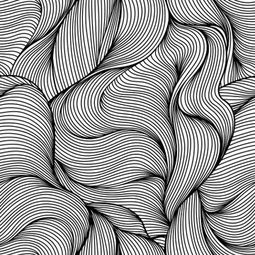 Seamless wave hair line pattern. Ilustración de archivo