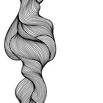 Seamless wave hair line pattern. Stock Illustration