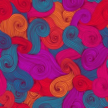 Seamless wave hand-drawn pattern, waves background (seamlessly tiling).can be 스톡 일러스트