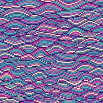 Seamless wave hand-drawn pattern, waves background (seamlessly tiling).can be 스톡 일러스트