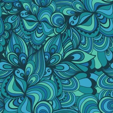 Seamless wave hand-drawn pattern, waves background (seamlessly tiling).can be Illustrazione stock