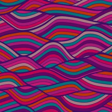 Seamless wave hand-drawn pattern, waves background (seamlessly tiling).can be Illustrazione stock