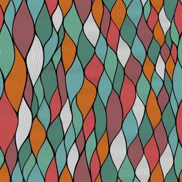 Seamless wave hand-drawn pattern, waves background (seamlessly tiling).can be Stock Illustration