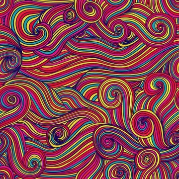 Seamless wave hand-drawn pattern, waves background (seamlessly tiling).can be Illustrazione stock