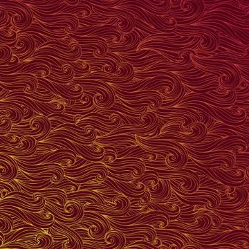 Seamless wave hand-drawn pattern, waves background (seamlessly tiling).can be Illustrazione stock