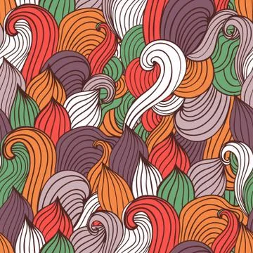 Seamless wave hand-drawn pattern, waves background (seamlessly tiling).can be 스톡 일러스트