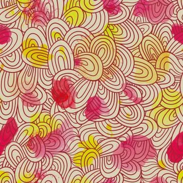 Seamless wave hand-drawn pattern, waves background (seamlessly tiling).can be Stock Illustration