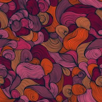 Seamless wave hand-drawn pattern, waves background (seamlessly tiling).can be Illustrazione stock