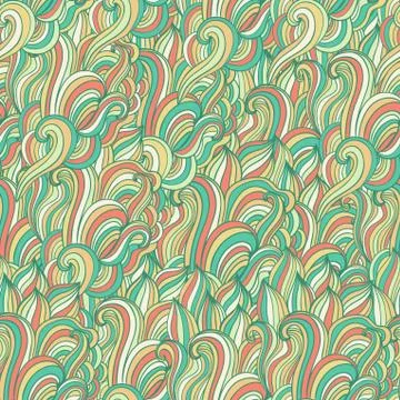 Seamless wave hand-drawn pattern, waves background (seamlessly tiling).can be Stock Illustration