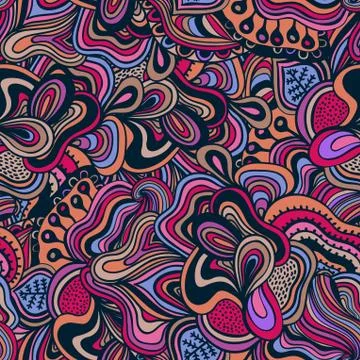 Seamless wave hand-drawn pattern, waves background (seamlessly tiling).can be Stock Illustration