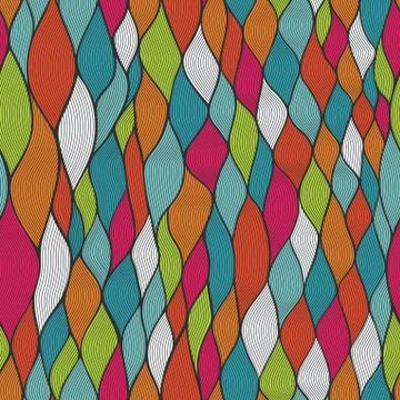 Seamless wave hand-drawn pattern, waves background (seamlessly tiling).can be Illustrazione stock