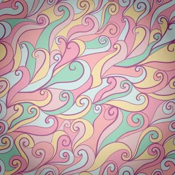 Seamless wave hand-drawn pattern, waves background (seamlessly tiling).can be Illustrazione stock