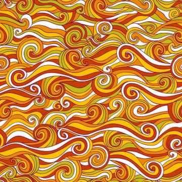 Seamless wave hand-drawn pattern, waves background (seamlessly tiling).can be Illustrazione stock