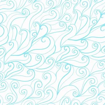 Seamless wave hand-drawn pattern, waves background (seamlessly tiling).can be Illustrazione stock
