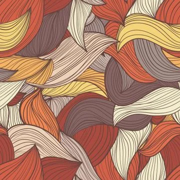 Seamless wave hand-drawn pattern, waves background Illustrazione stock