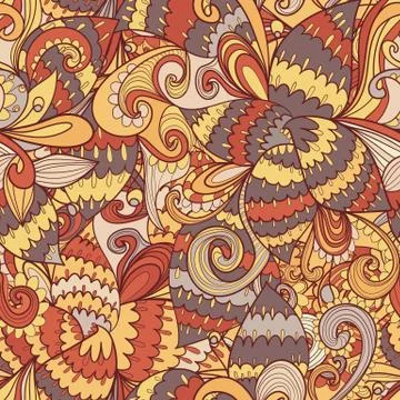 Seamless wave hand-drawn pattern, waves background 스톡 일러스트