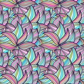Seamless wave hand-drawn pattern, waves background 스톡 일러스트