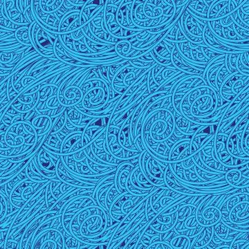 Seamless wave hand-drawn pattern, waves background.can be used for wallpaper Stock Illustration