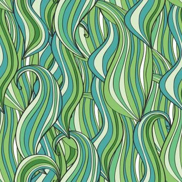 Seamless wave hand-drawn pattern, waves background 스톡 일러스트