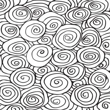 Seamless wave hand-drawn pattern, waves abstract background curled pattern 스톡 일러스트