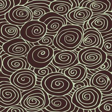 Seamless wave hand-drawn pattern, waves abstract background curled pattern Ilustración de archivo