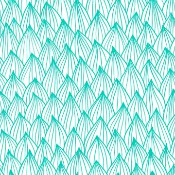 Seamless wave hand-drawn pattern, two color waves background. Stock Illustration