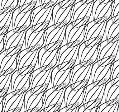 Seamless wave hand-drawn pattern. Stock Illustration