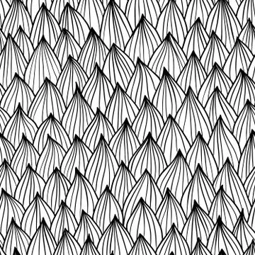 Seamless wave hand-drawn pattern, two color waves background. Stock Illustration