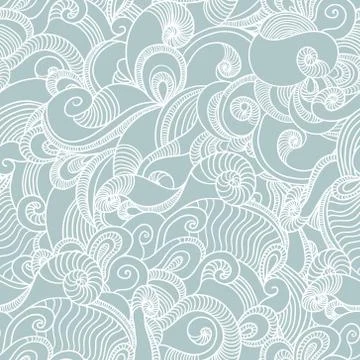 Seamless wave hand drawn pattern. Abstract background Illustrazione stock