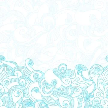 Seamless wave hand drawn pattern. Abstract background イラスト素材