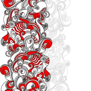 Seamless wave hand drawn pattern. Stockillustratie