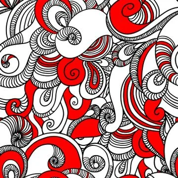 Seamless wave hand drawn pattern. イラスト素材