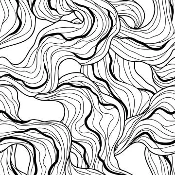 Seamless wave pattern. Abstract background with linear curls. 스톡 일러스트