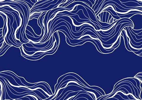 Seamless wave pattern. Abstract background with linear curls. 스톡 일러스트