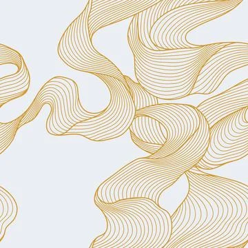 Seamless wave pattern. Abstract background with linear curls. Stock Illustration
